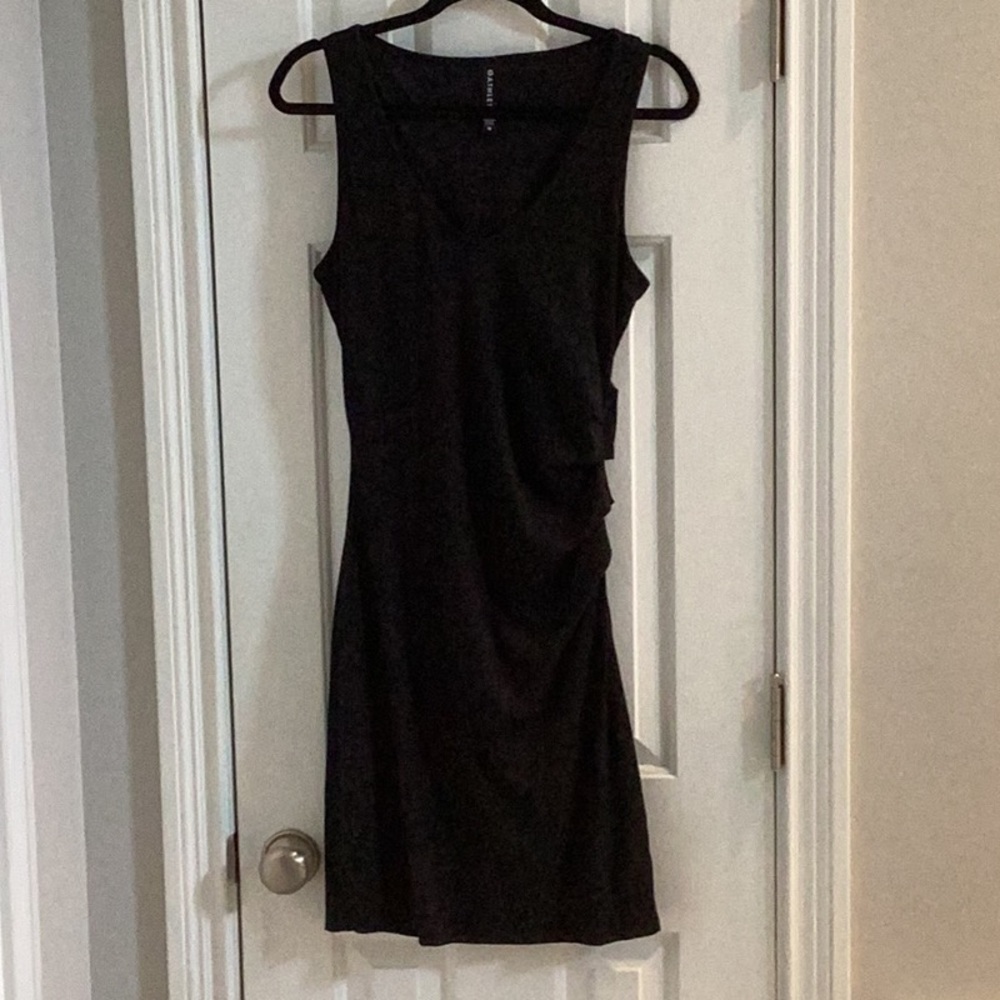 Athleta Black Della Sleeveless Dress w/ Ruched Side